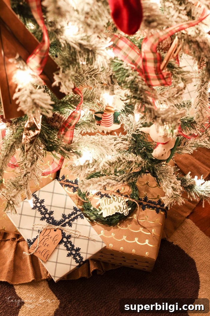 Presents under the glow of the Christmas tree