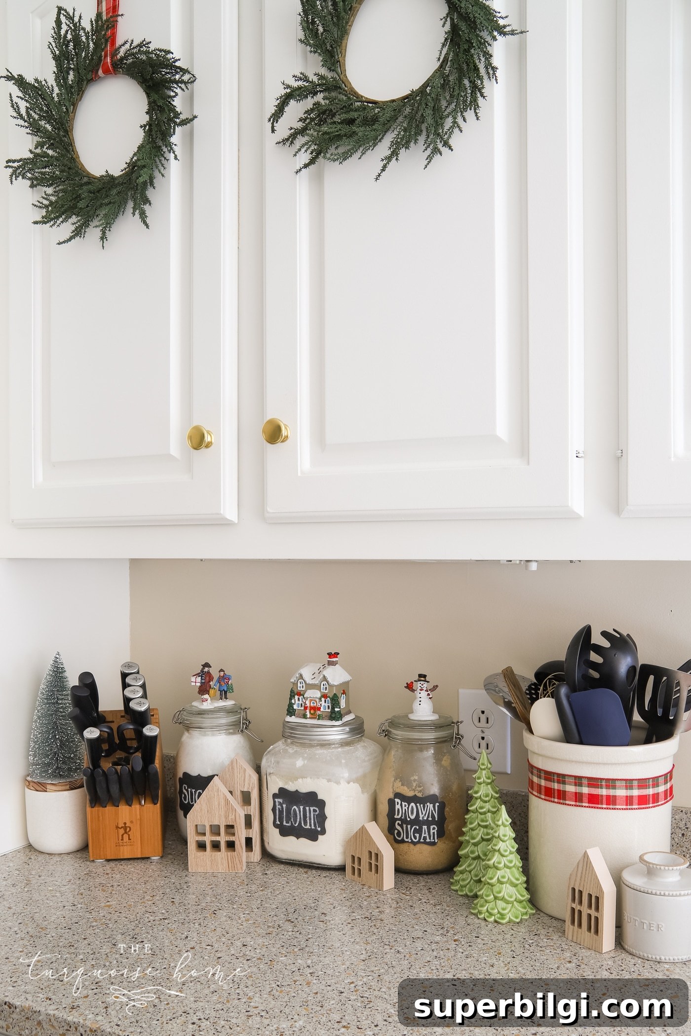 Transform Your Kitchen for Christmas in 3 Steps 11 Mini Christmas Village in the kitchen