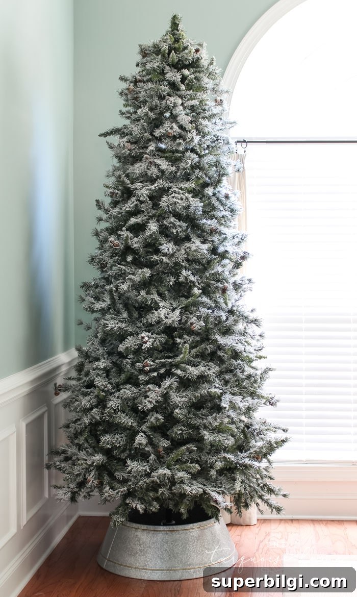 Blush and Brass Christmas Office Decor Ideas 12 Galvanized Tree Collar