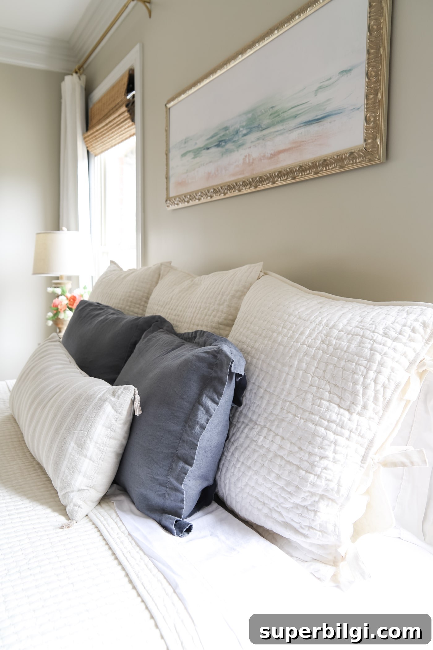 How to Make Your Bed Like a Pro in 6 Steps 9 Layer Euro Pillows on the Bed