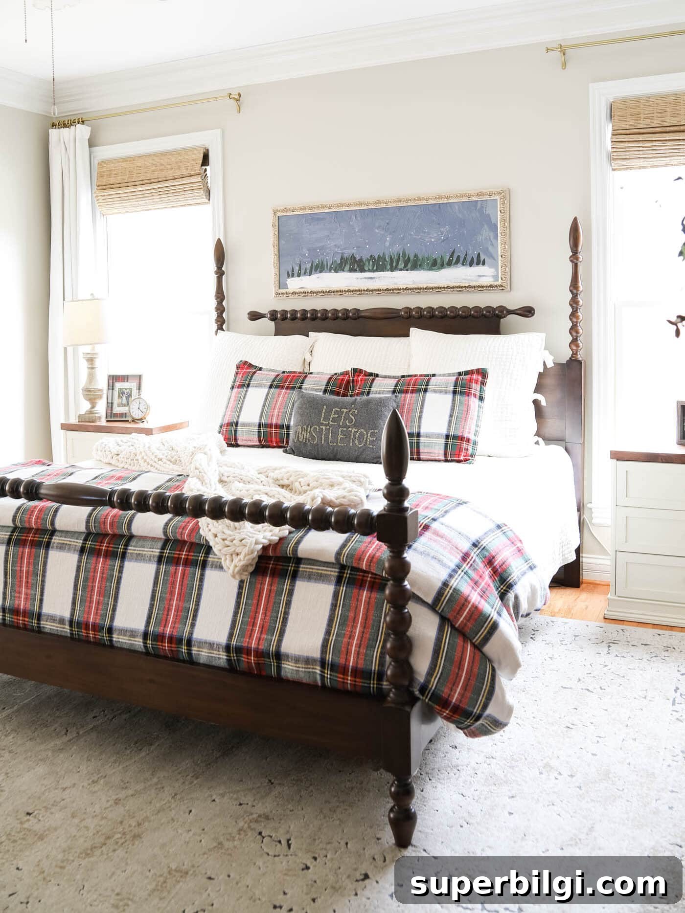How to Make Your Bed Like a Pro in 6 Steps 11 Plaid Master Bedroom Christmas Decor
