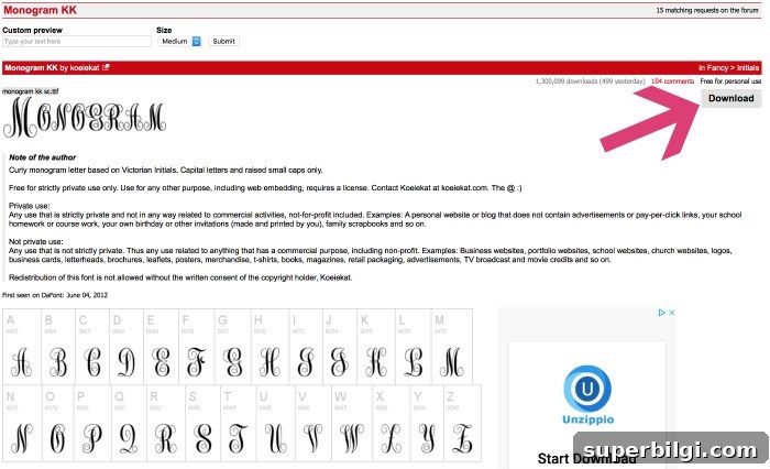 DIY Vinyl Monogram Tutorial: Step-by-Step for Beginners 3 Create pretty monograms with the free Monogram KK font!