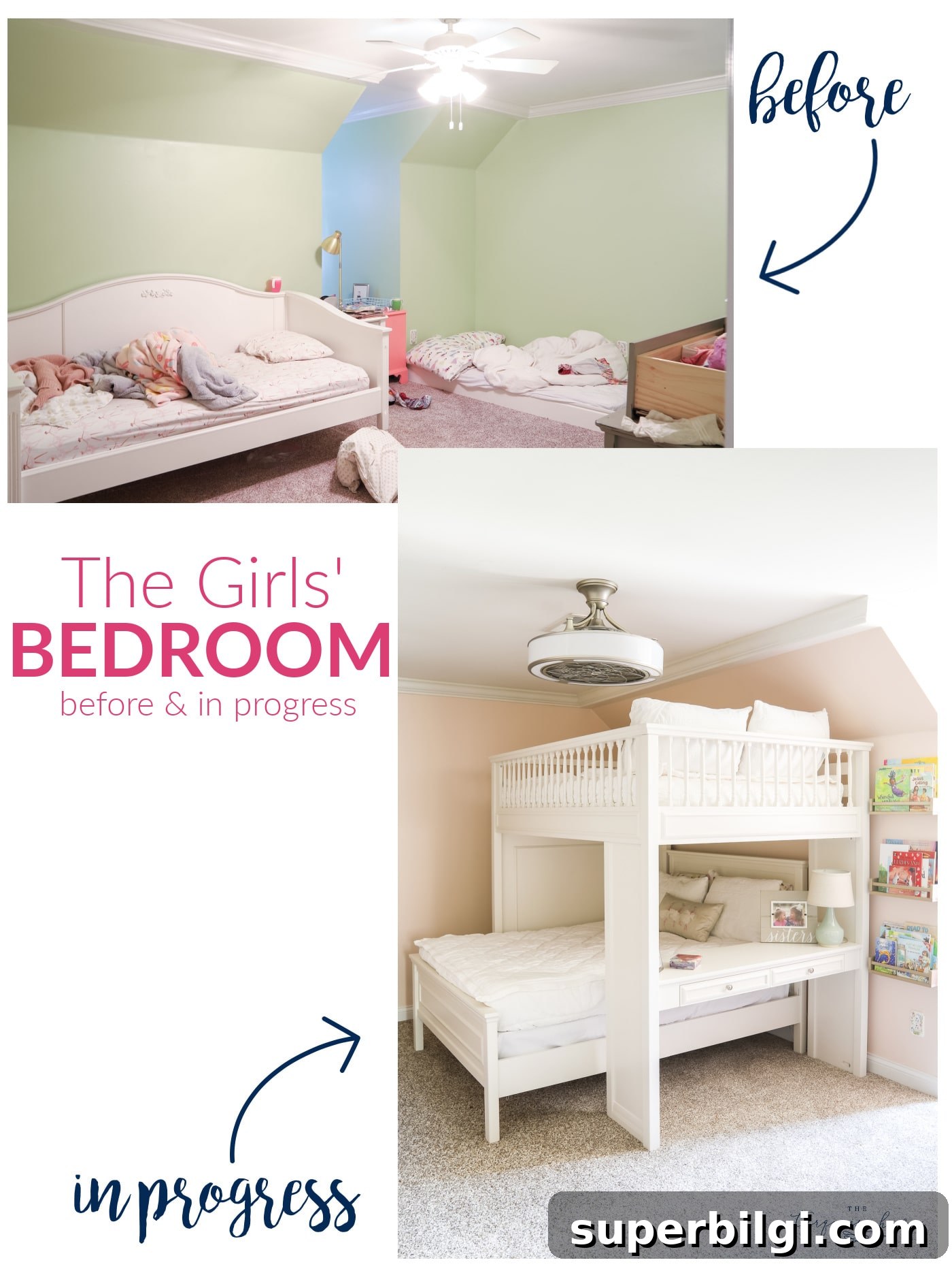 One-Year Home Makeover: Before and After Tour 10 Girls' bedroom before and after