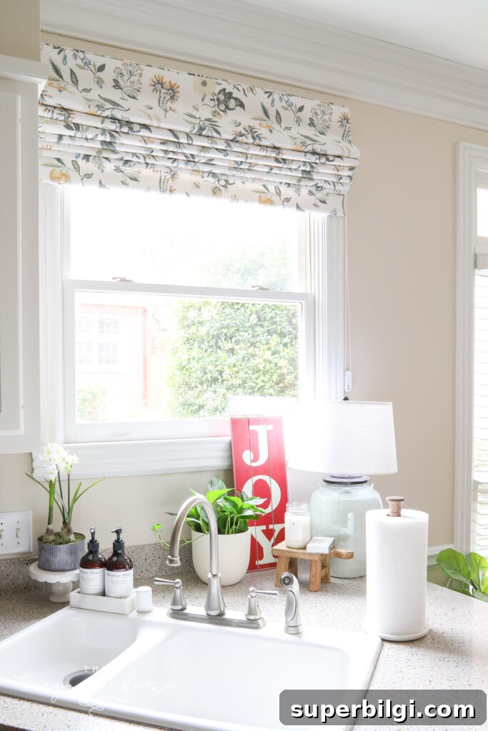 2021 Home Goals: Renovation and Decor Ideas, Part 1 6 Roman shade in the Christmas Kitchen