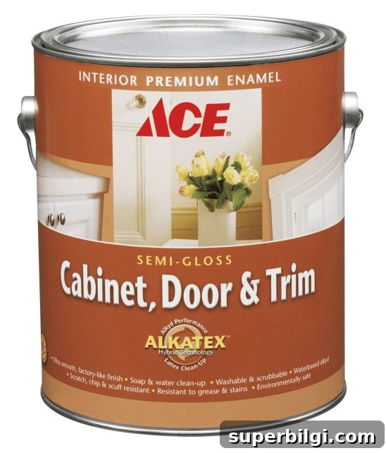 Americana-Style Guest Bathroom Makeover 8 Ace Hardware Cabinet, Door and Trim Paint