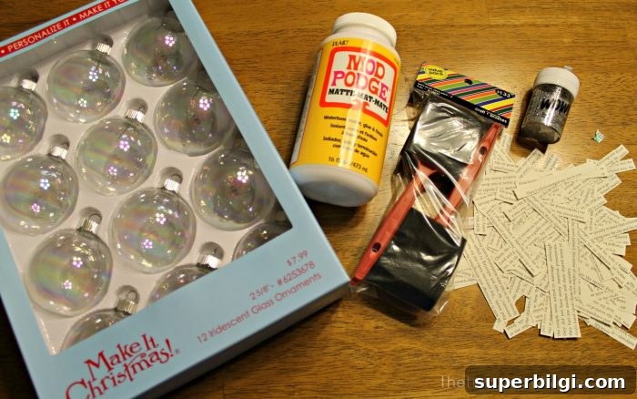 DIY Paper-Covered Ornaments for Custom Holiday Decor 4 I set out to make my own easy budget friendly Christmas decorations this year with my DIY Paper Covered Ornament for my new Christmas tree. Finished product = simple and cheap Christmas ornaments. This DIY Ornament is easy and great!