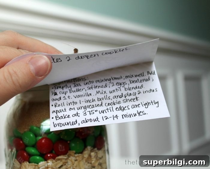 Family Movie Night Gift Ideas for Teens and Families 5 Instructions for M&M Cookies in a Jar