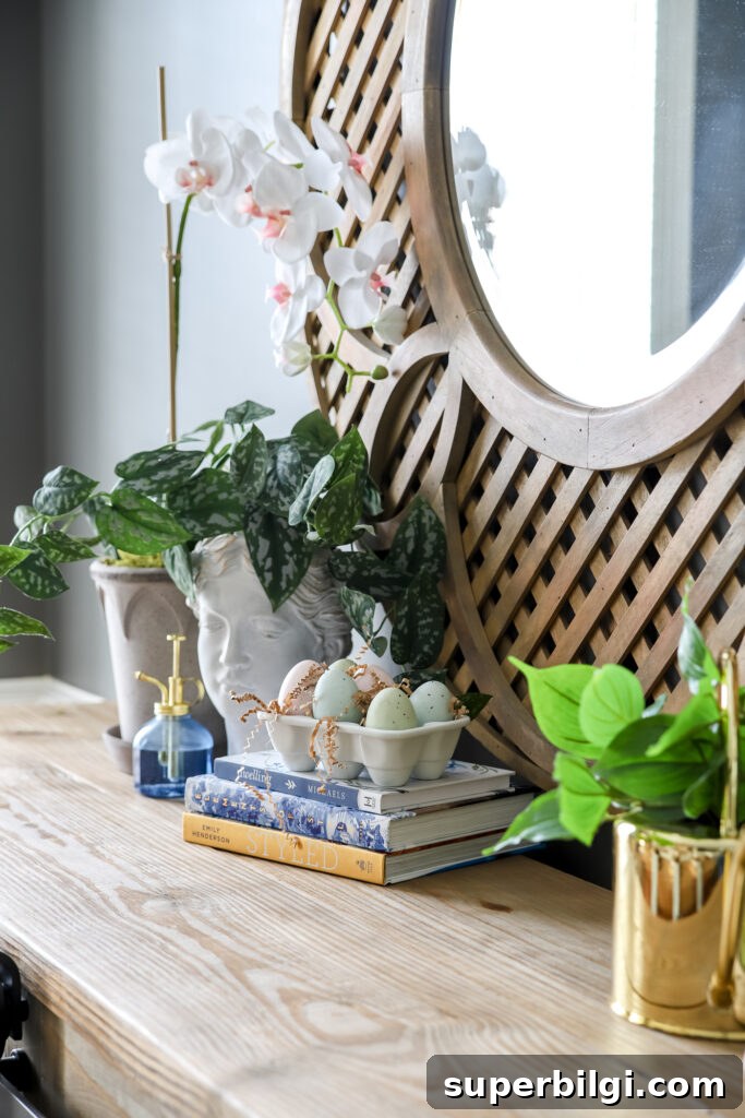 Spring Gardening Decor in Dining Room