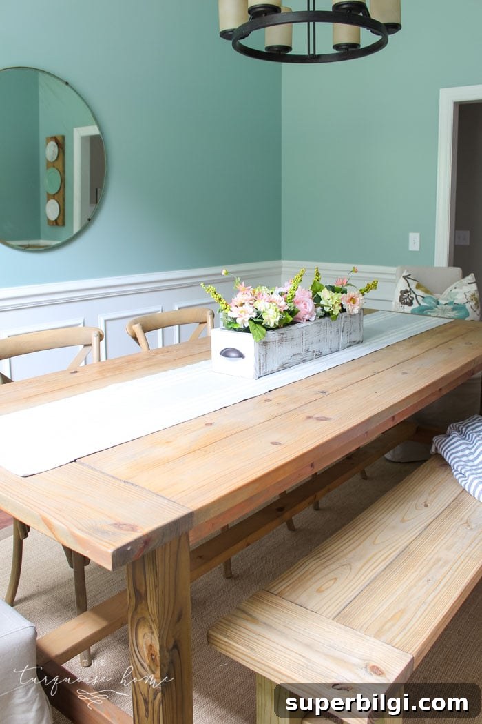 How to Build a Rustic Farmhouse Table 3 Having this DIY Farmhouse Table will make hosting events so easy. Just pull up a chair!!