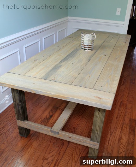 How to Build a Rustic Farmhouse Table 7 Build this DIY farmhouse table for less than $100 and wow your friends and family. You'll be hosting all of the family's parties from here on out!
