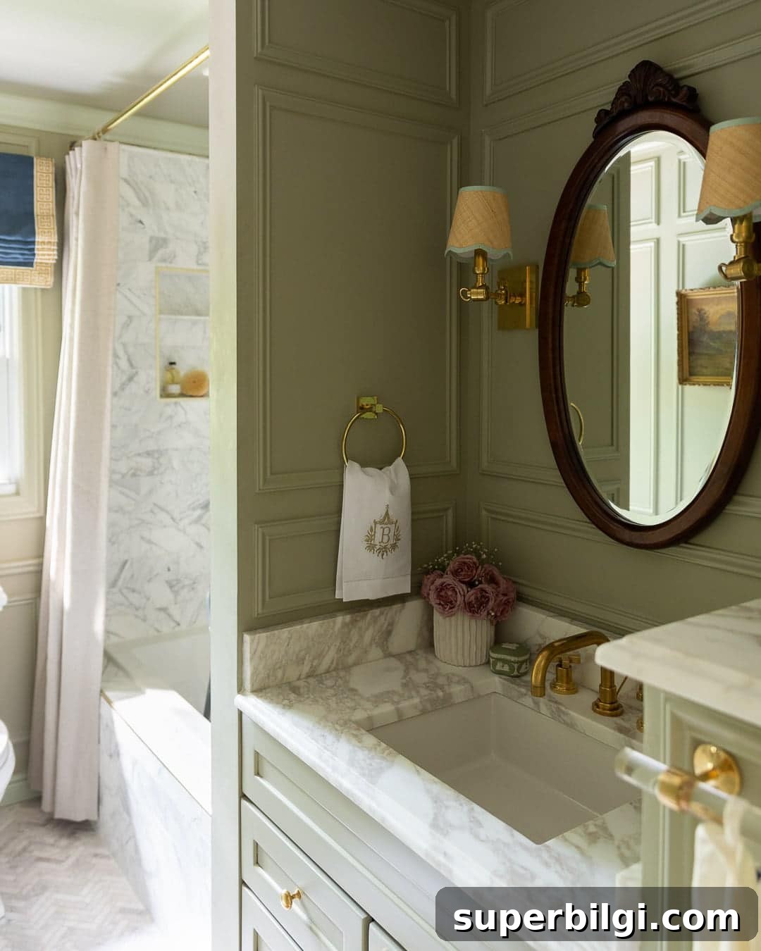 Green Painted Classic Bathroom