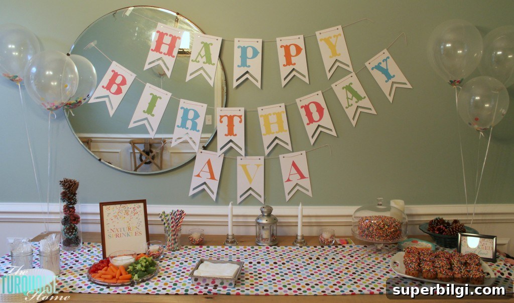 Sprinkle-Themed Birthday Party: Ideas, Decor and Checklist 5 Sprinkle Birthday Tablescape