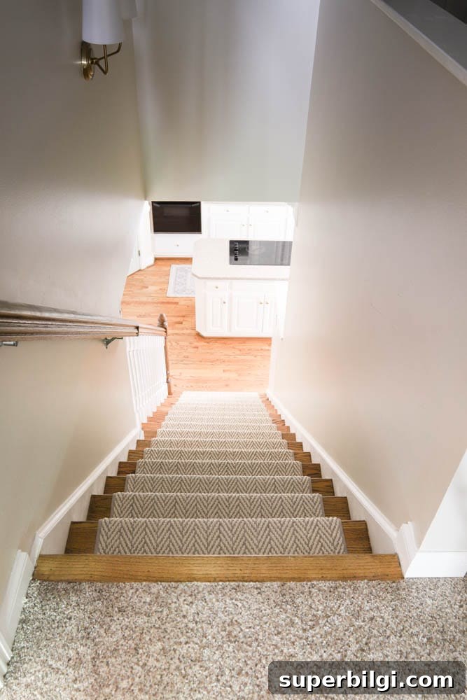 Stair Runner leading to kitchen