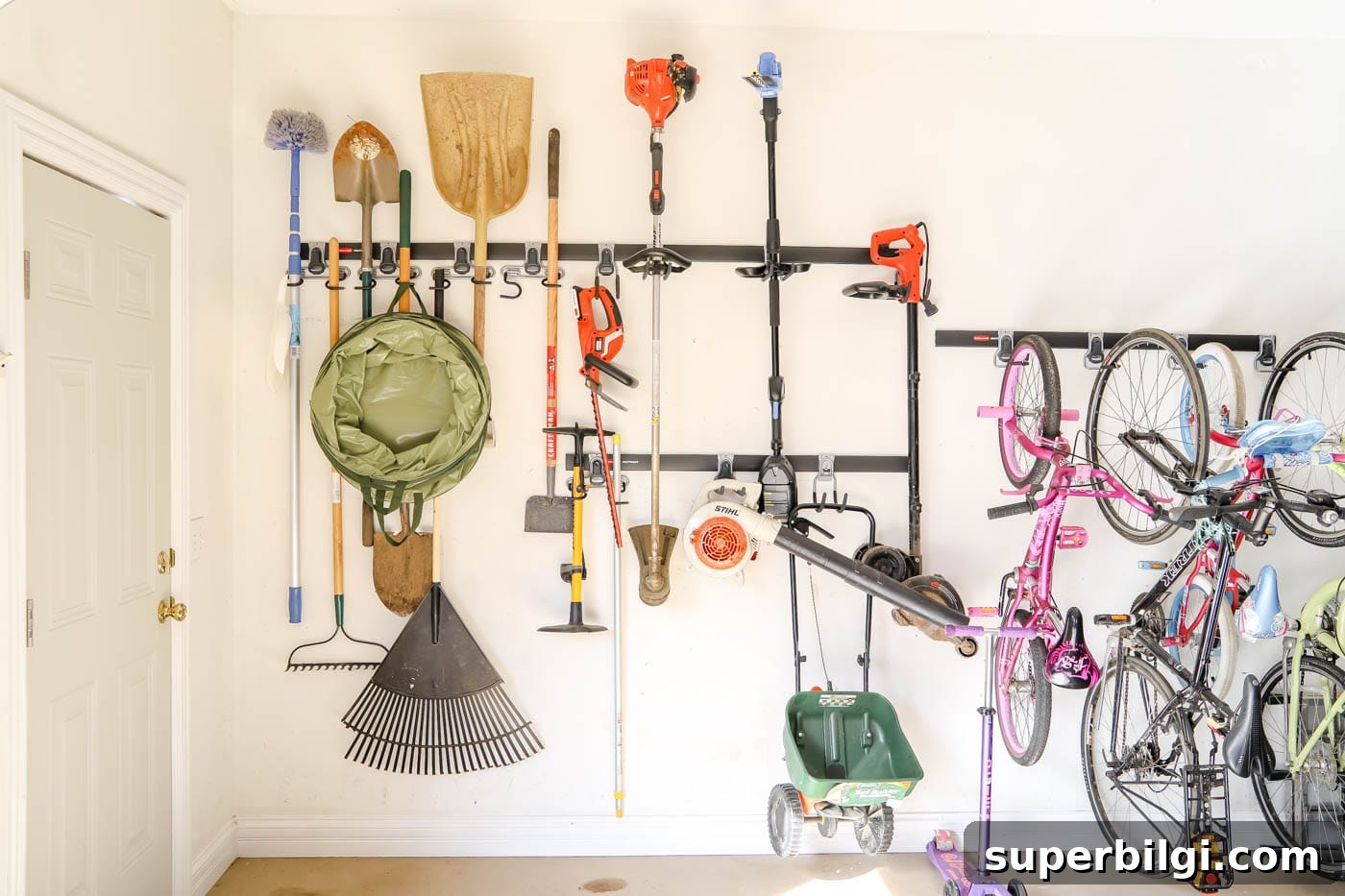 Garage Organization: Transform Your Messy Garage in 7 Steps 7 Track System for Hanging Yard Tools in the garage