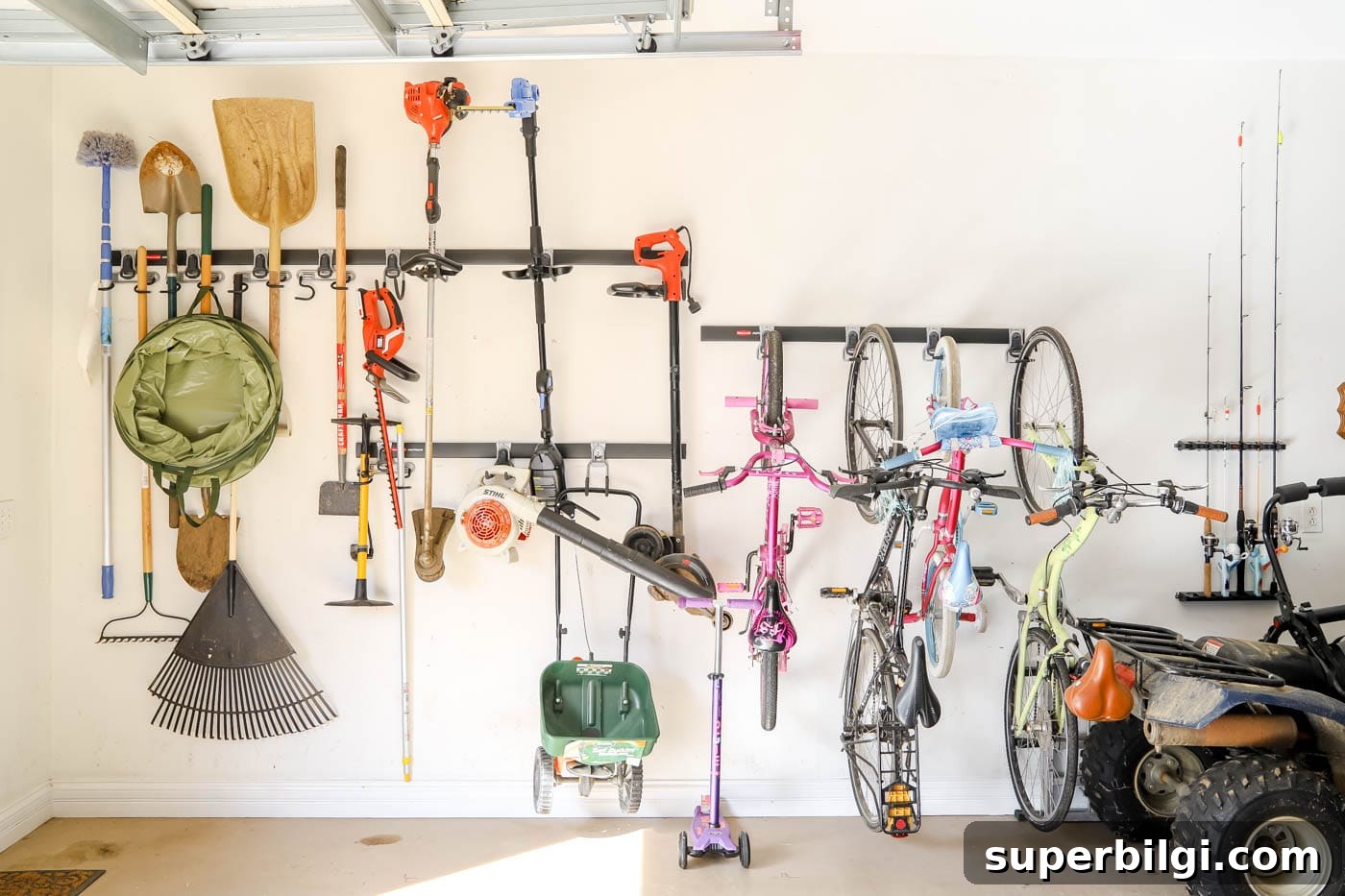 Garage Organization: Transform Your Messy Garage in 7 Steps 12 Track System for Hanging Yard Tools
