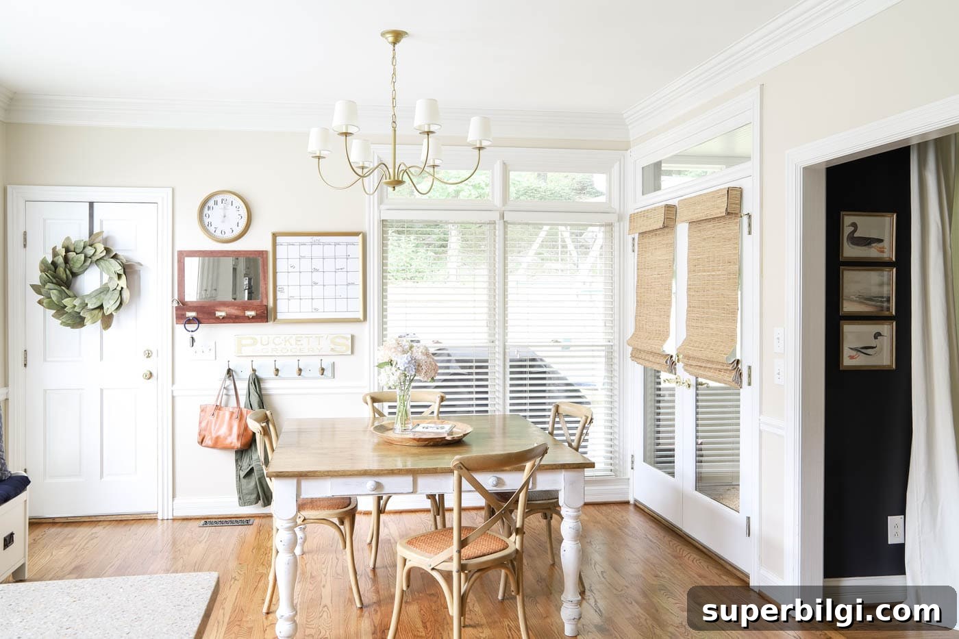 Traditional Eat-In Kitchen Renovation Ideas 11 Eat-in Kitchen with Bamboo Blinds