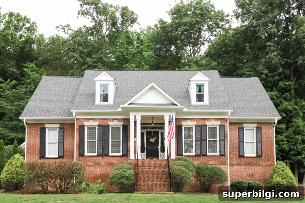 Brick Home Exterior Makeover: White Trim and Black Shutters 10 Red Brick House with White Trim and Black Shutters