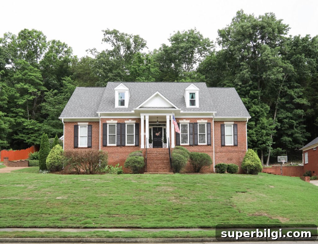 Brick Home Exterior Makeover: White Trim and Black Shutters 4 Brick Home Exterior Makeover (white trim and black shutters)