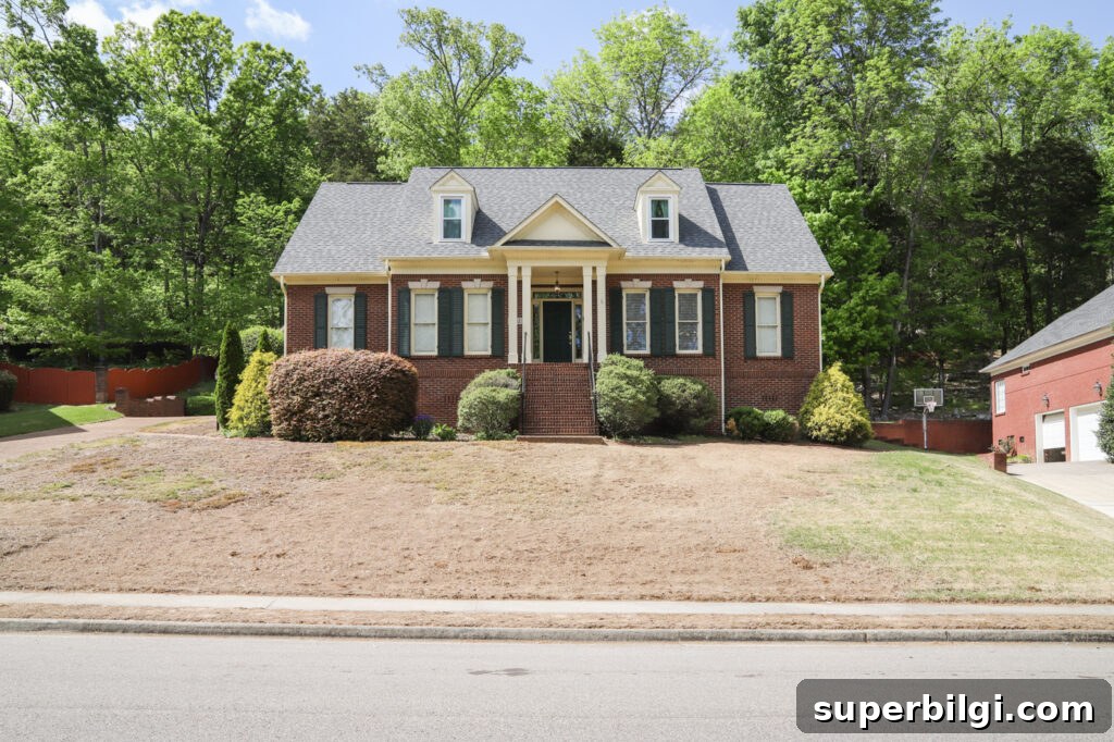 Brick Home Exterior Makeover: White Trim and Black Shutters 5 Exterior Brick Home in need of sod