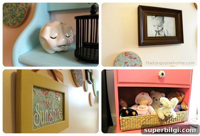 Pink and Turquoise Nursery Reveal: Baby Room Tour and Decor Ideas 13 Pink and Turquoise Nursery Room for a girl