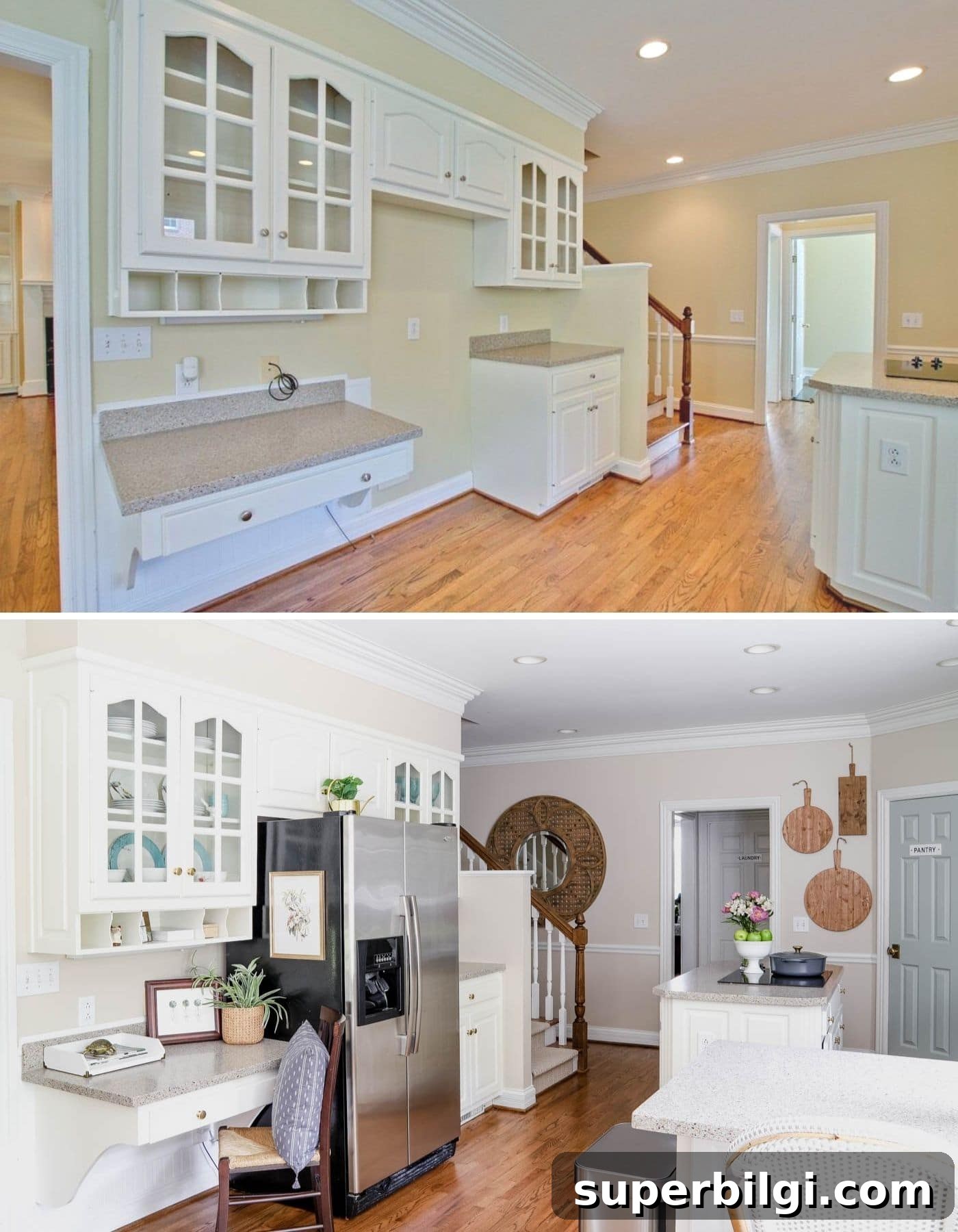 7 Kitchen Refresh Ideas That Transform Your Space 29 Kitchen Desk Area Before and After