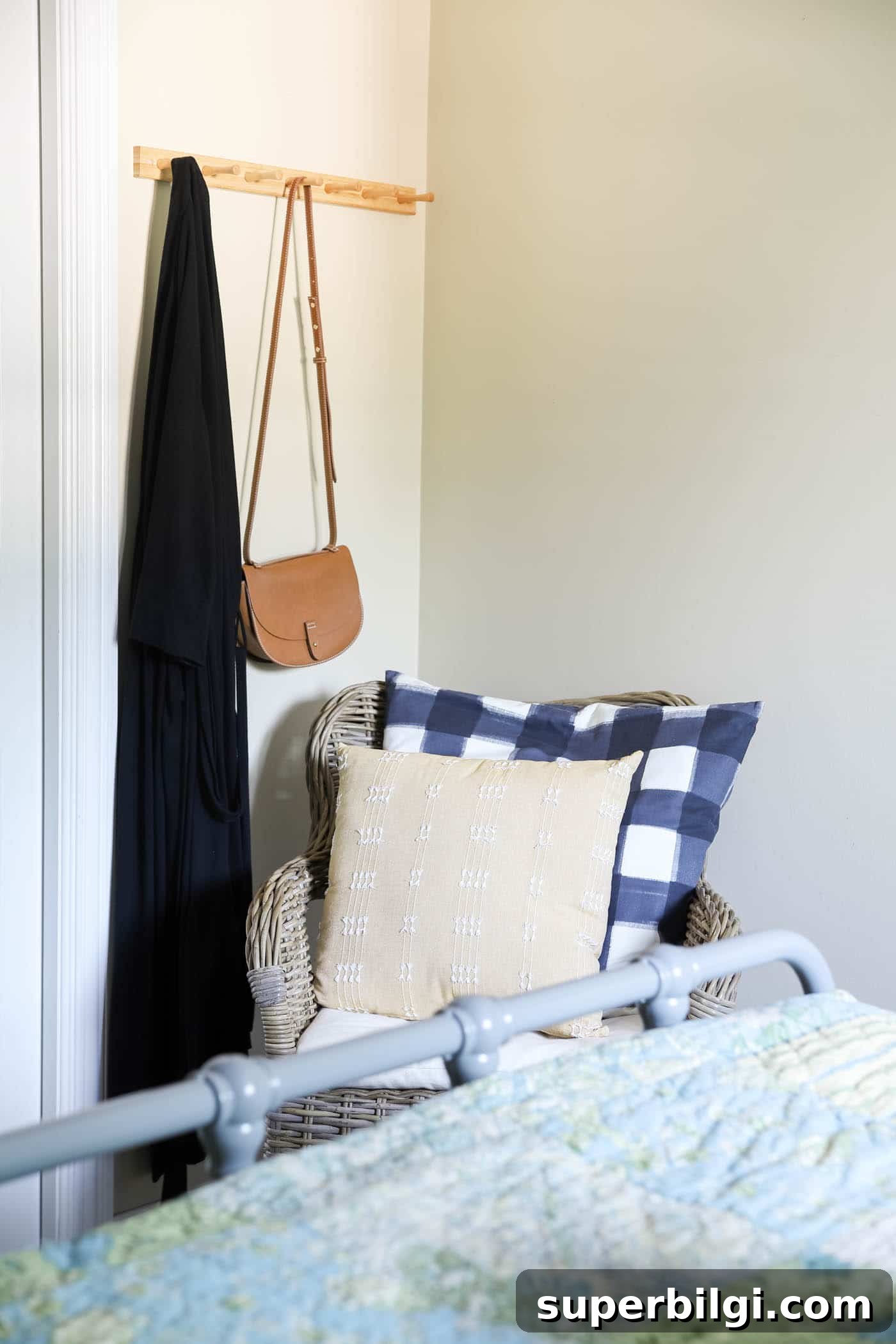 Guest Room Essentials to Make Visitors Feel at Home 6 Hooks for hanging a robe or bag for guests