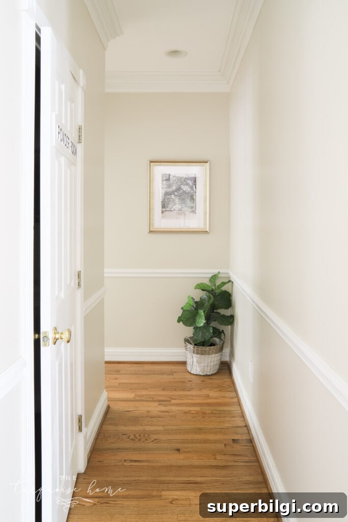 Chair rail in hallway | wall molding ideas