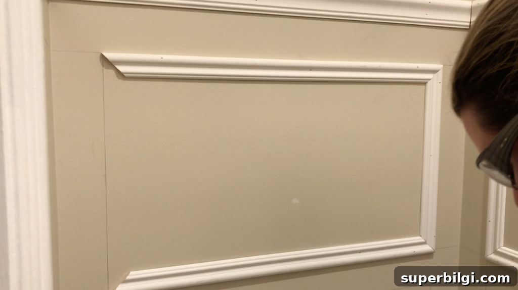DIY Picture Frame Molding Tutorial 14 Install the wall molding