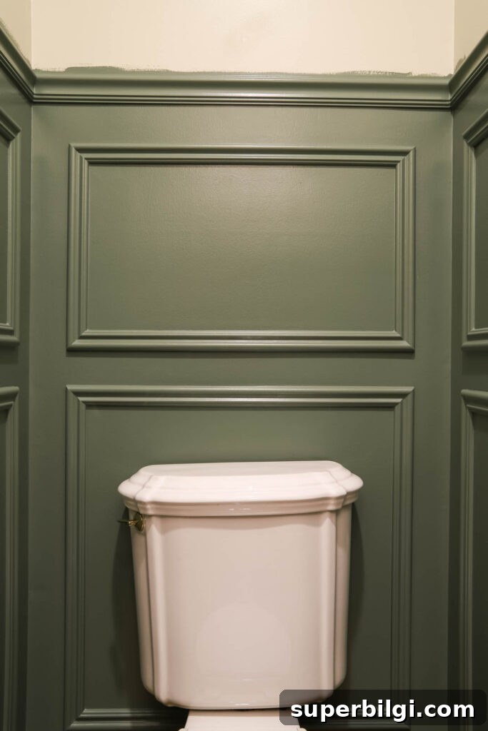 DIY Picture Frame Molding Tutorial 3 Picture Frame Moulding in the Bathroom