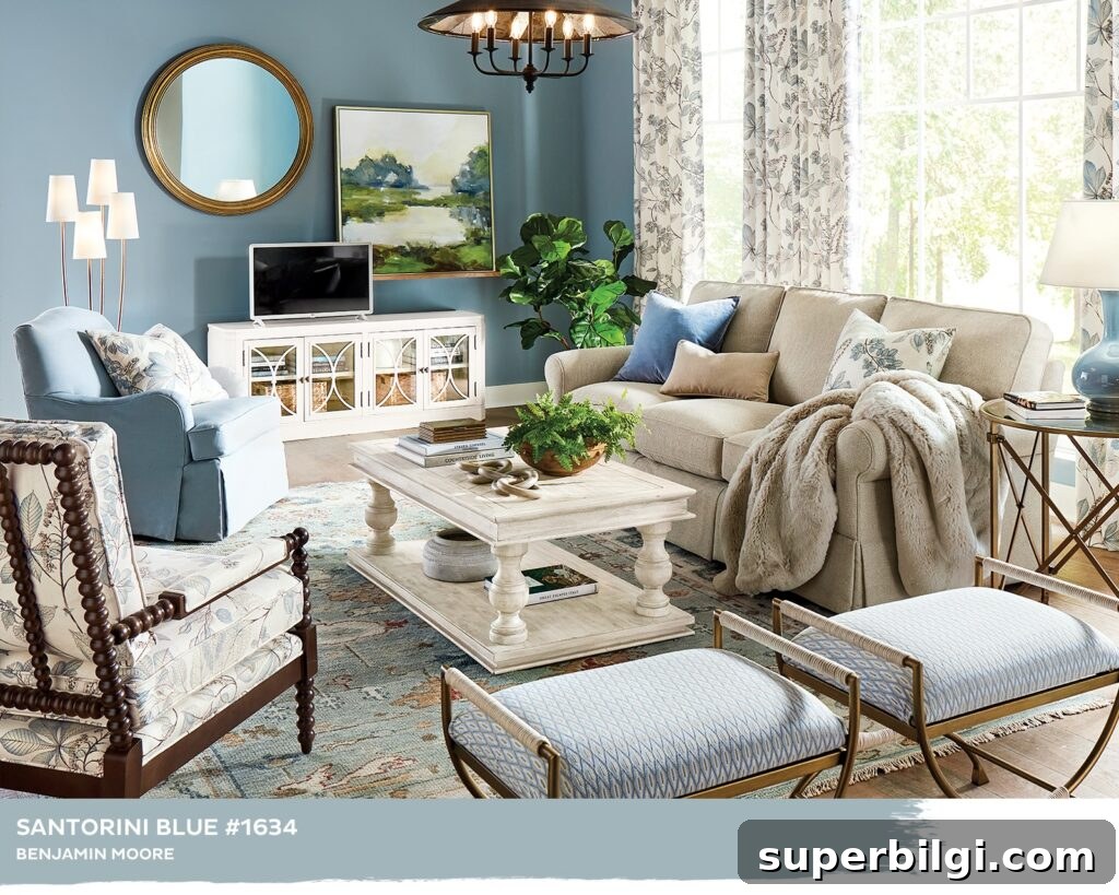 Blue Gray Paint Colors That Flatter Every Room 5 Santorini Blue by Benjamin Moore