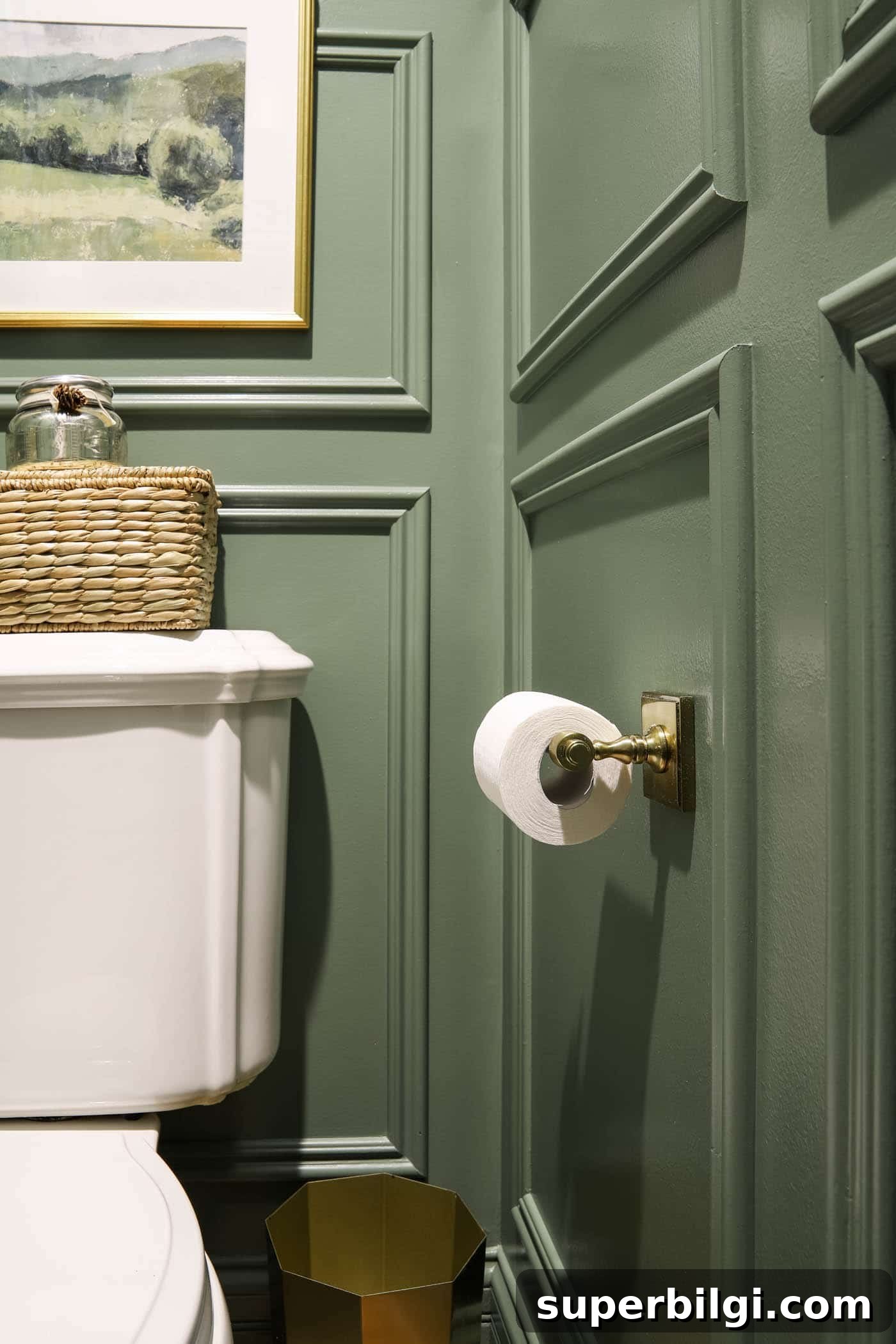 Blue and Green Traditional Powder Room Reveal: Before and After 11 Toilet Paper Holder