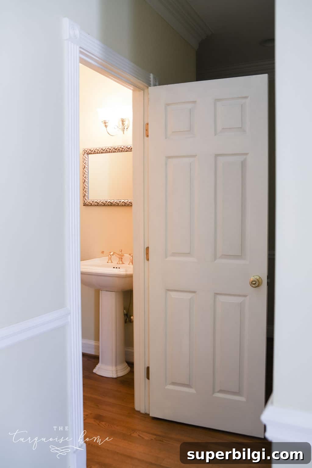 Blue and Green Traditional Powder Room Reveal: Before and After 3 Powder Room