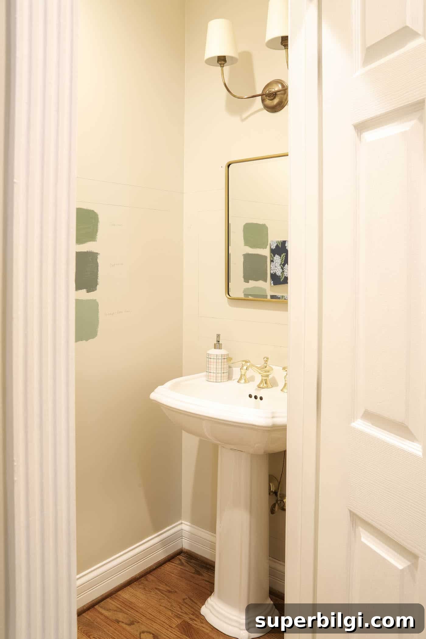 Blue and Green Traditional Powder Room Reveal: Before and After 4 Powder Bathroom Ideas