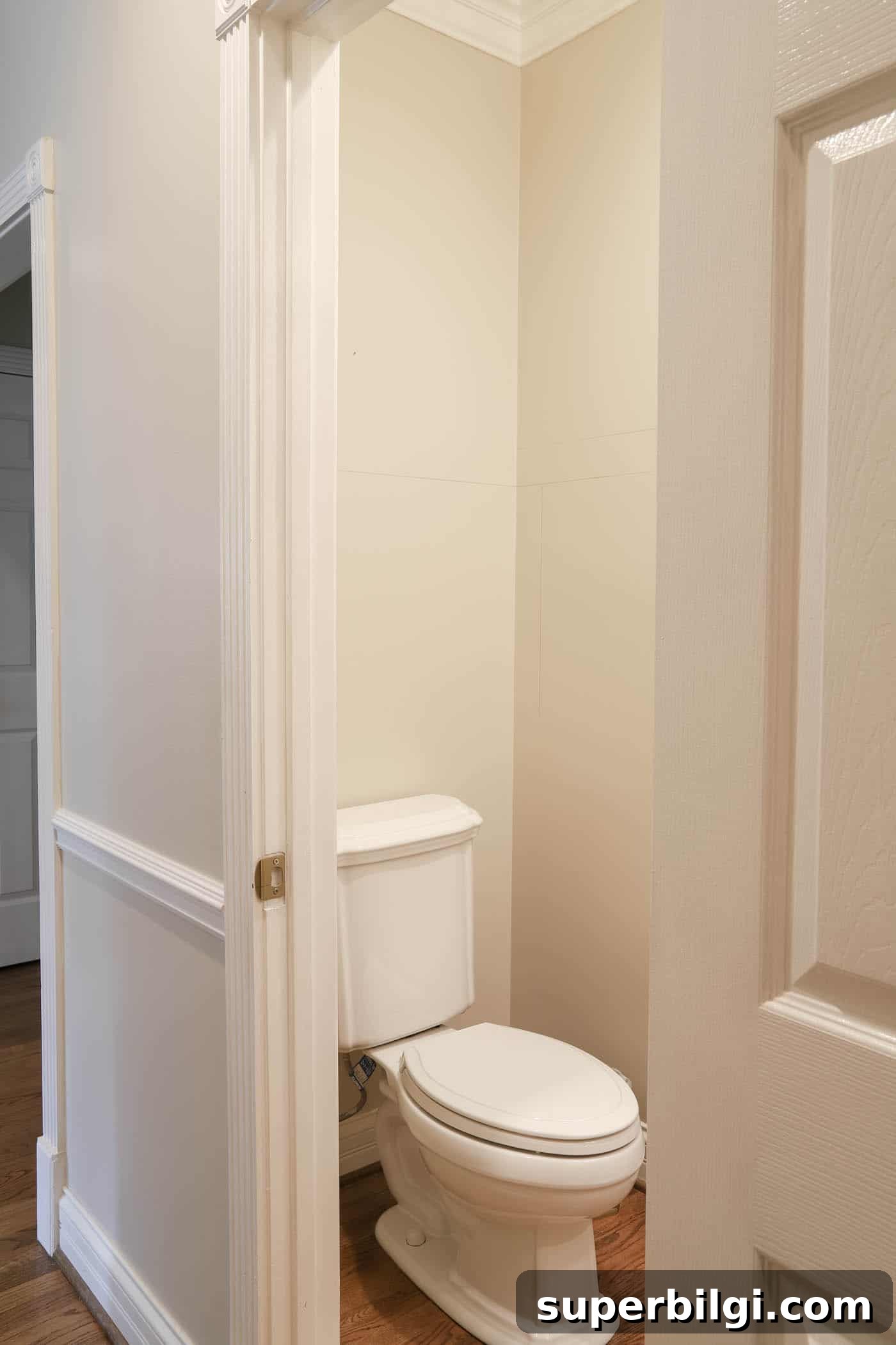 Blue and Green Traditional Powder Room Reveal: Before and After 7 Toilet in Powder Bathroom