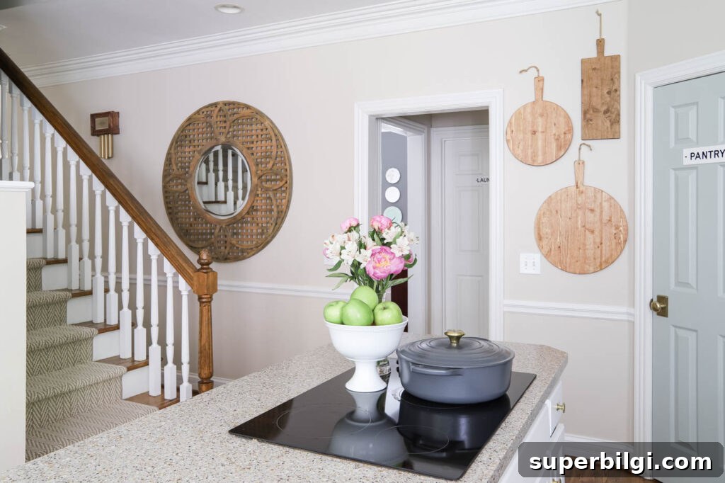 2021 Home Improvement Goals Part 3 6 Pajama stairs leading into the kitchen