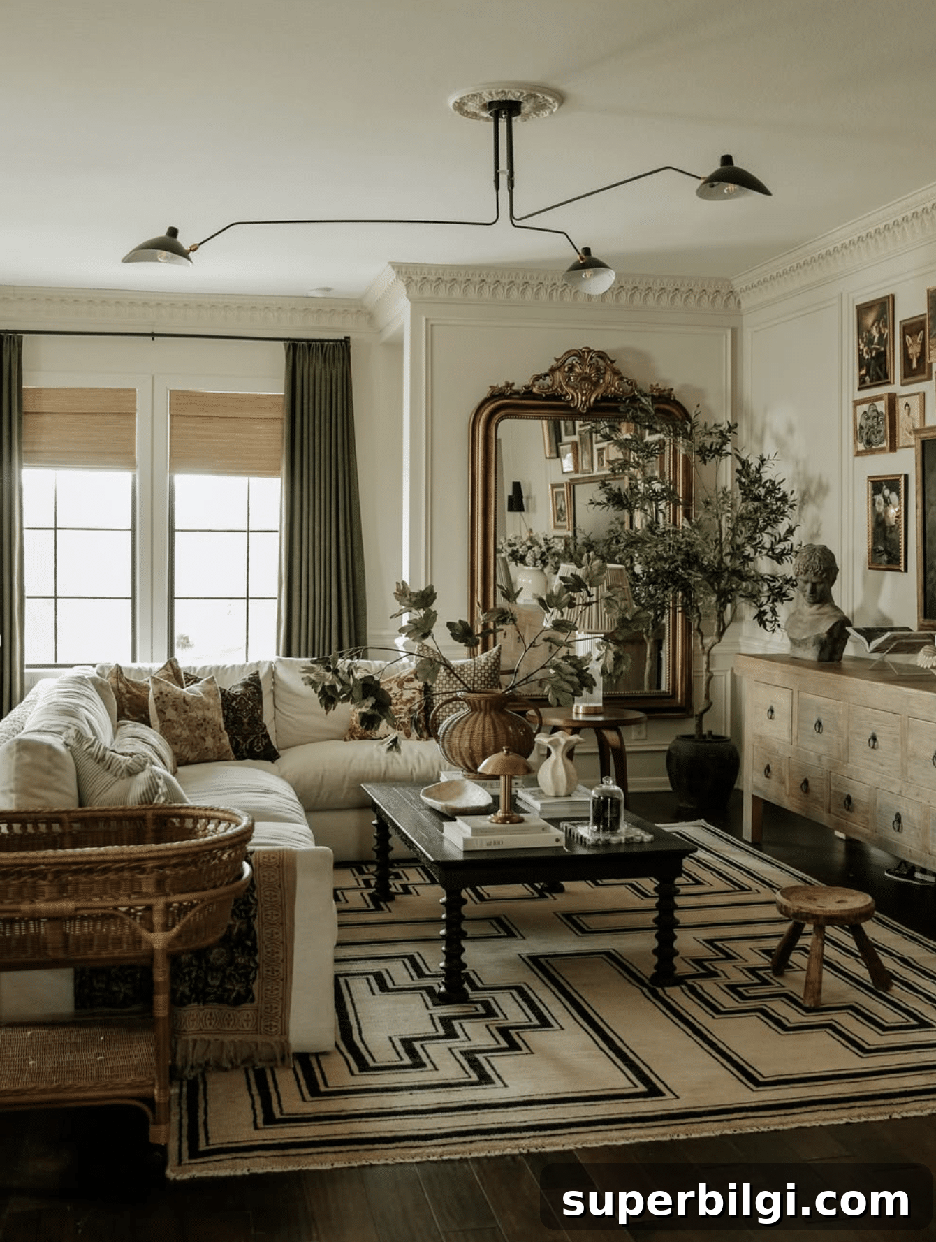 living room with accessible beige walls