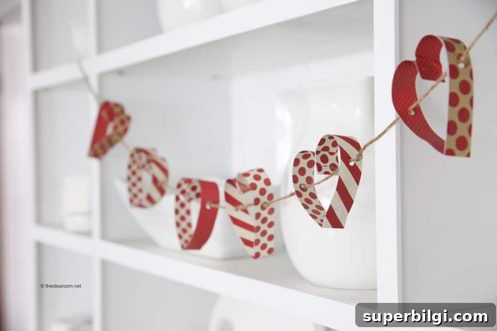 DIY paper heart garland