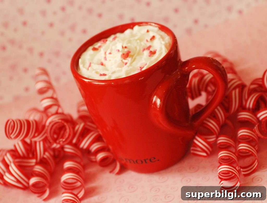 Valentine's Pink Peppermint Hot Chocolate