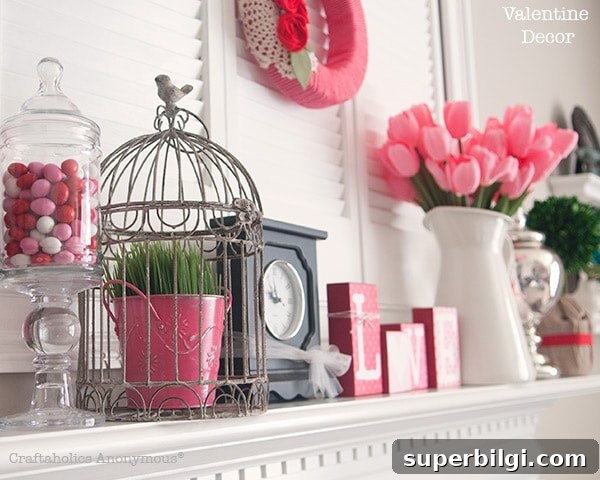 Valentine's Day Mantel