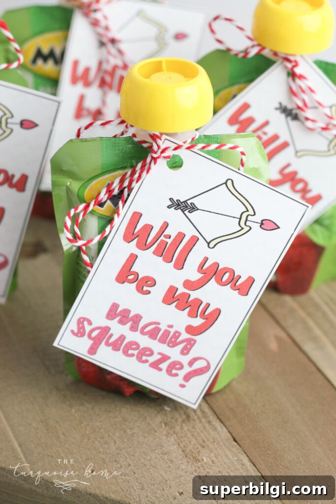 Will you be my Main Squeeze? Printable Valentine (for kids!)