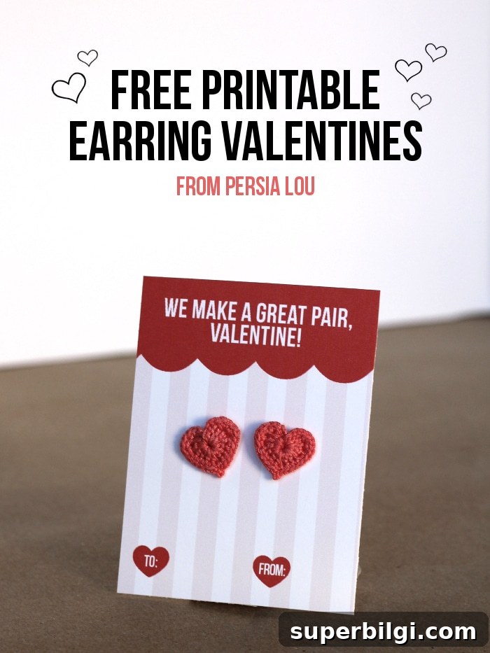 Free Printable Earring Valentines
