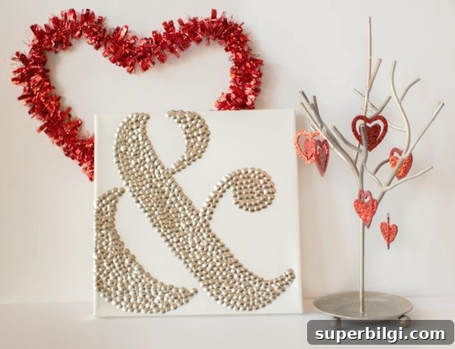 Valentine Ampersand Thumbtack Art
