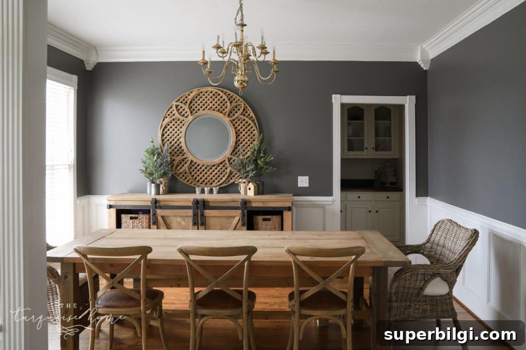 Kendall Charcoal Walls in Dining Room
