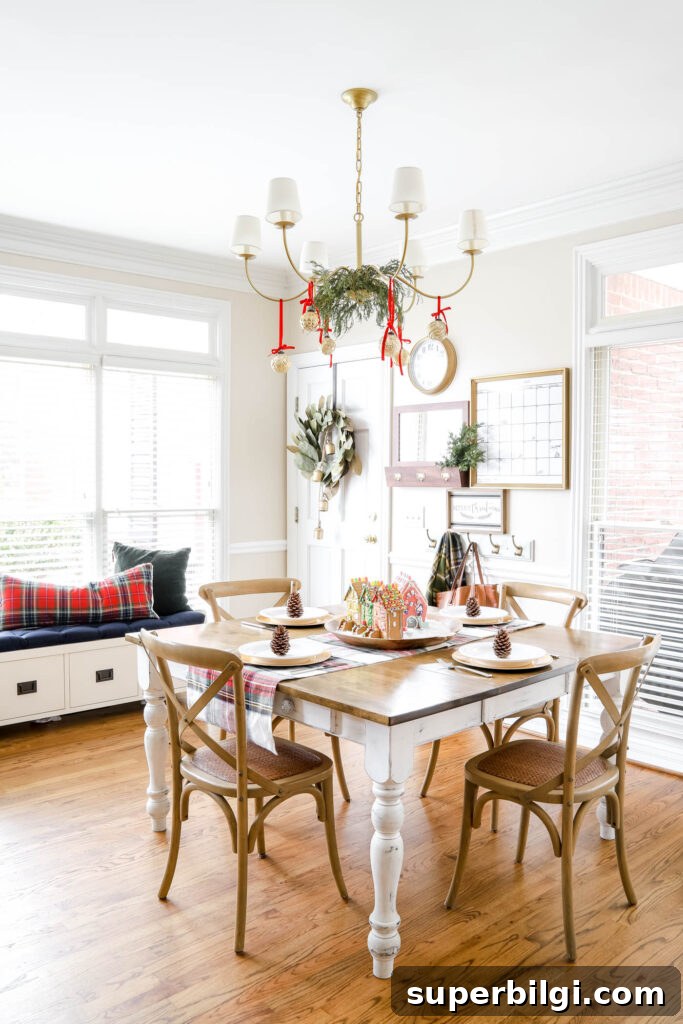 Cozy Plaid Christmas Kitchen Decor Ideas 11 Christmas Eat-in Kitchen Decor