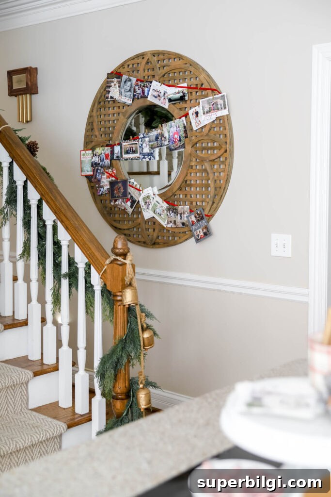 Cozy Plaid Christmas Kitchen Decor Ideas 15 Mirror Displaying Christmas Cards
