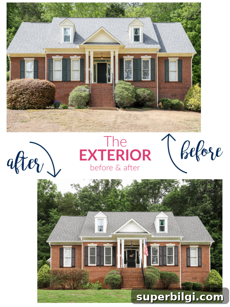 Two-Year Home Renovation: Before and After Tour 3 Before and After Brick House Exterior Makeover REVEAL!