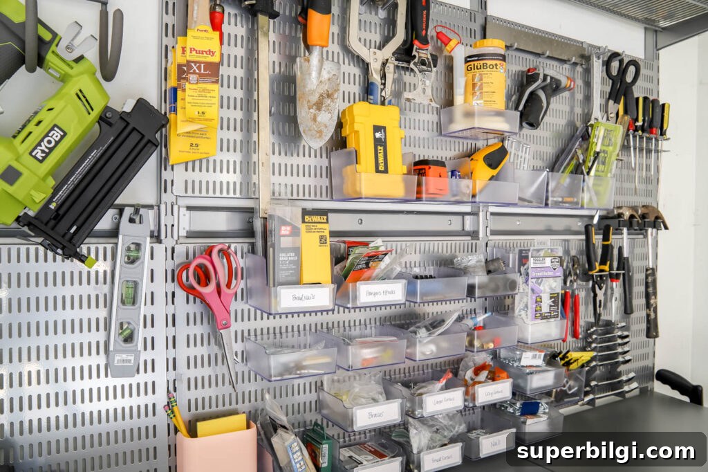 Pegboard System for Garage Organization