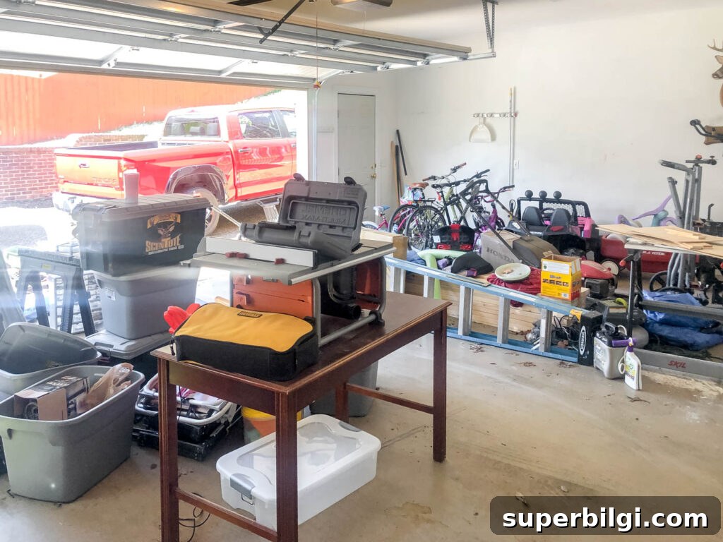 Process of organizing the garage