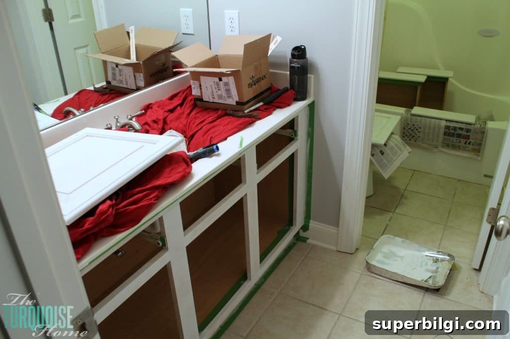 How to Paint Cabinets: Step-by-Step DIY Guide 8 When painting cabinets, prime everything including the cabinet bases, doors and drawers. Use as much ventilation as possible and maybe a fan in the room, too!