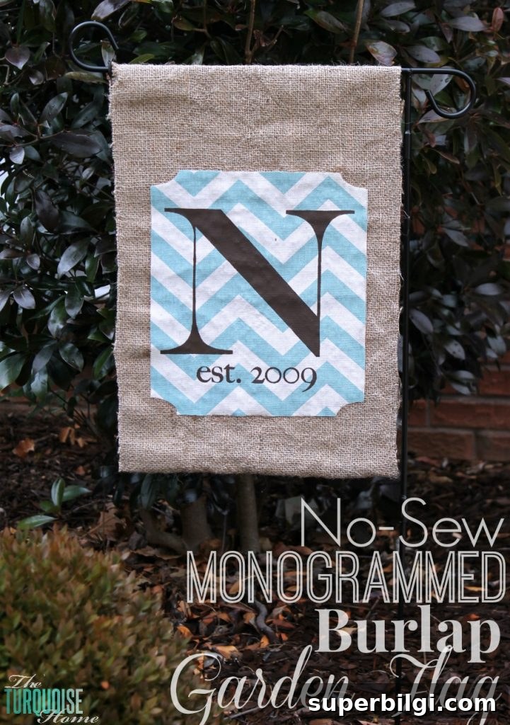 How to Make a No-Sew Garden Flag 2 No-Sew Burlap Monogrammed Garden Flag {full tutorial}
